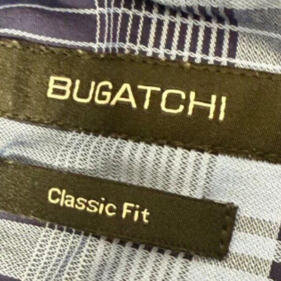 Bugatchi Midnight Plaid XXL Men's Long Sleeve Button Down Classic Fit - Picture 2 of 5